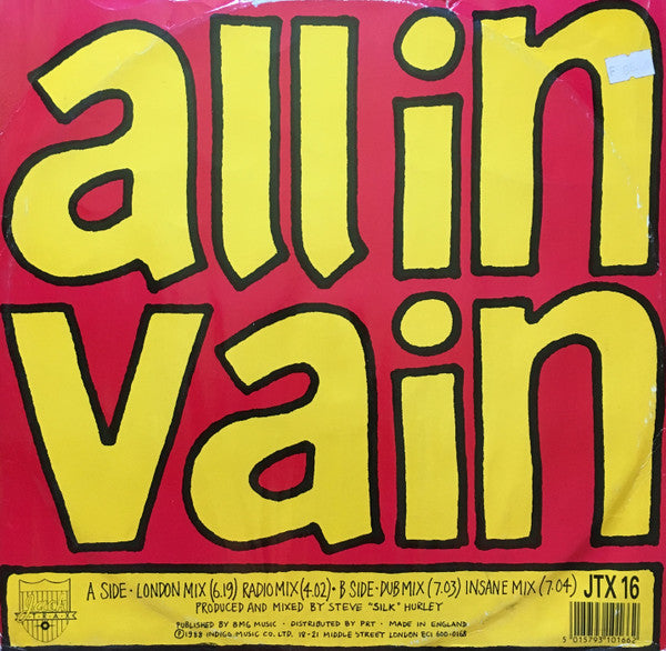 J.M. Silk : All In Vain (12")