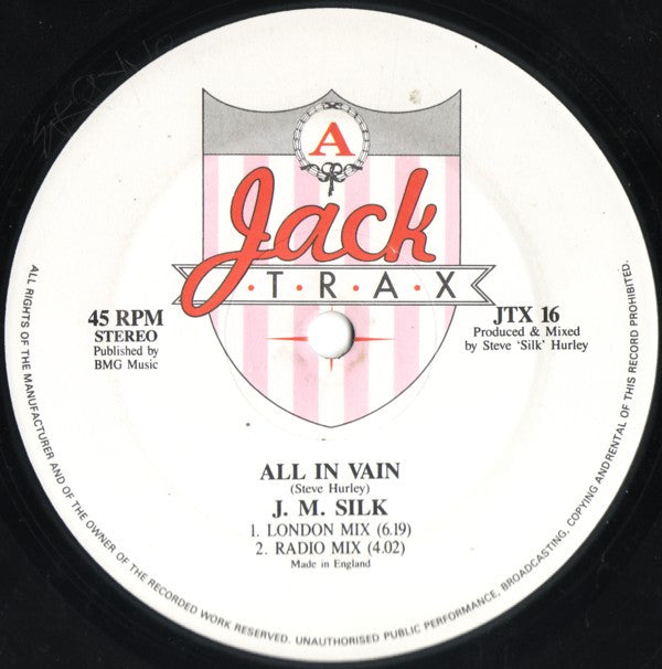 J.M. Silk : All In Vain (12")