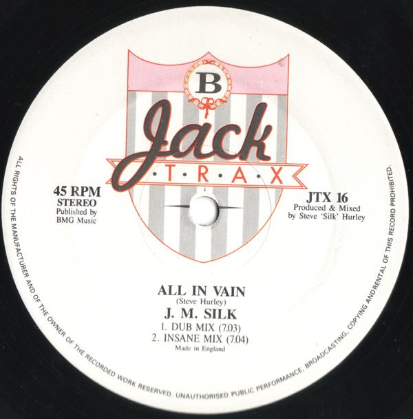 J.M. Silk : All In Vain (12")