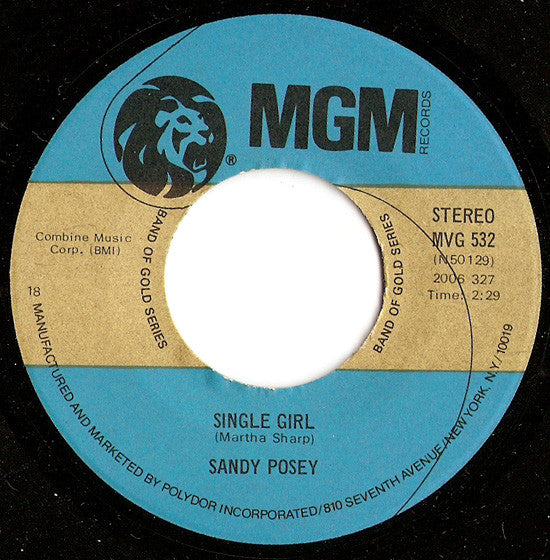 Sandy Posey : Single Girl / Born A Woman (7", Single, RE)