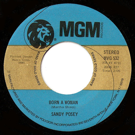 Sandy Posey : Single Girl / Born A Woman (7", Single, RE)