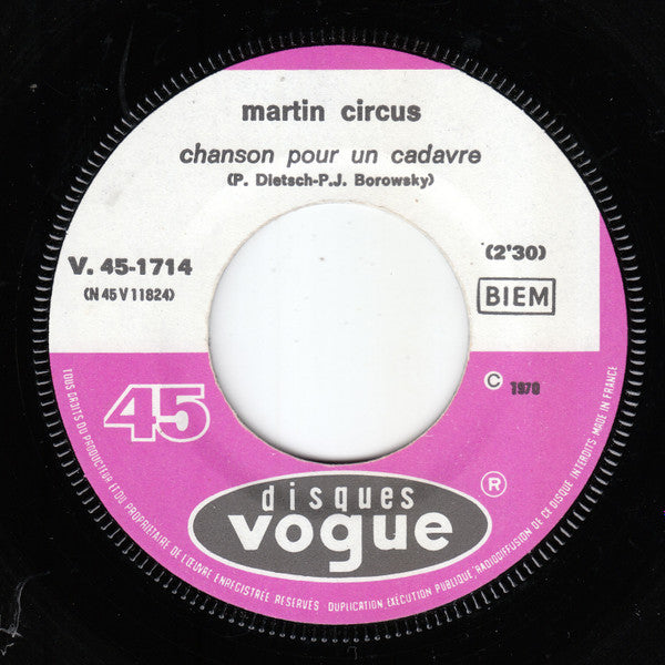 Martin Circus : Dis-Moi (7", Single)