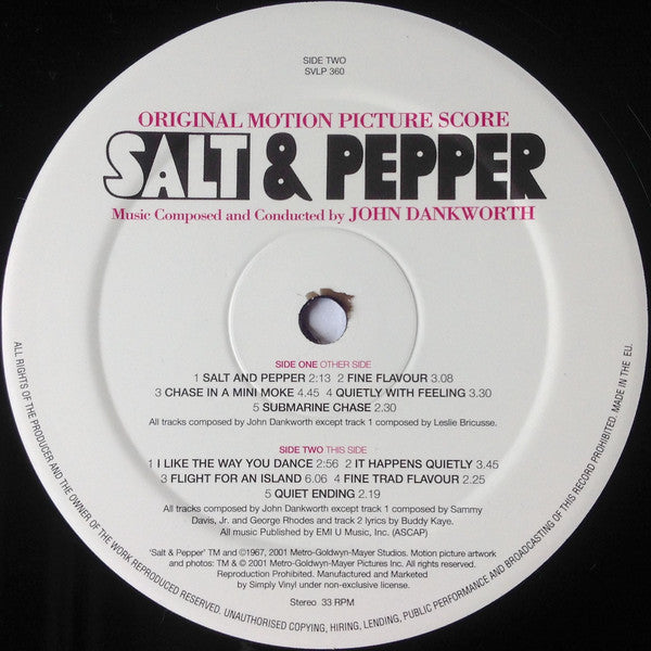 John Dankworth : Salt & Pepper (Original Motion Picture Score) (LP, Album, RE, 180)