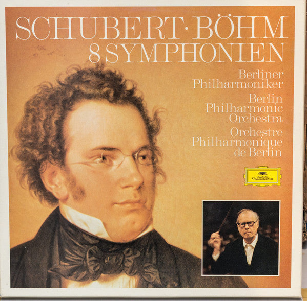 Franz Schubert – Berliner Philharmoniker ∙ Karl Böhm : 8 Symphonien ∙ Musik Zu Rosamunde (5xLP + Box, Comp, RE)