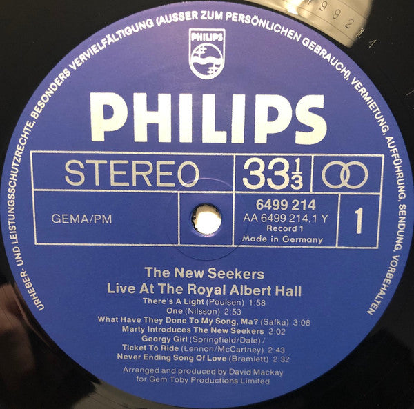 The New Seekers : Live At The Royal Albert Hall (2xLP, Album, Gat)