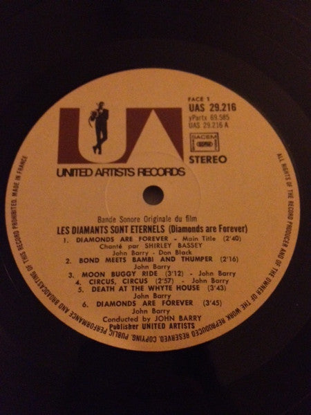 John Barry : Les Diamants Sont Eternels (Diamonds Are Forever) (Bande Sonore Originale Du Film James Bond 007) (LP)