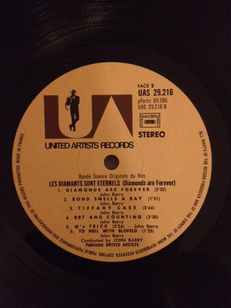 John Barry : Les Diamants Sont Eternels (Diamonds Are Forever) (Bande Sonore Originale Du Film James Bond 007) (LP)