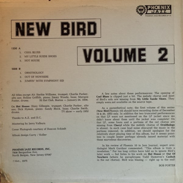 Charlie Parker : New Bird Volume 2 (LP, Album)