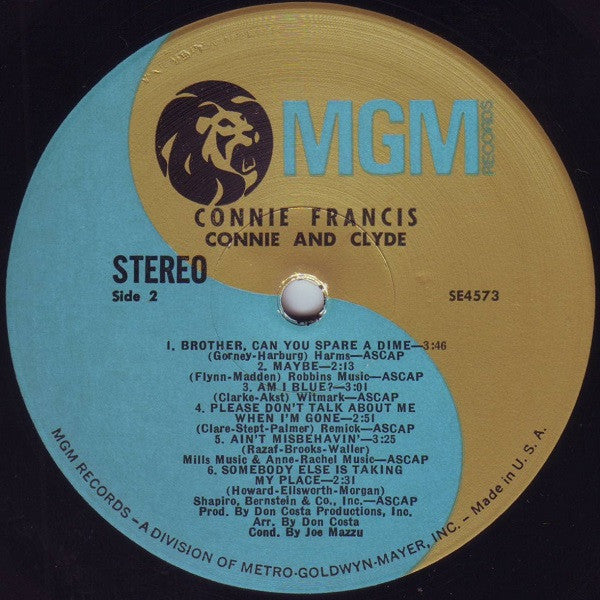 Connie Francis : Connie & Clyde (Hit Songs Of The Thirties) (LP, Album, MGM)