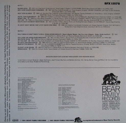 Ralf Bendix : Singt Rock And Roll (LP, Comp, Mono)