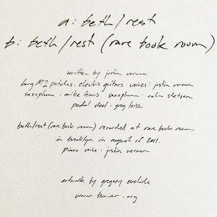 Bon Iver : Beth / Rest (12", Single)