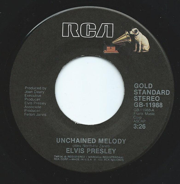 Elvis Presley : Unchained Melody / Are You Sincere (7")