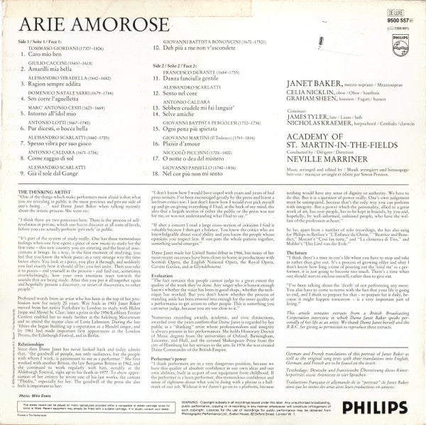 Janet Baker, The Academy Of St. Martin-in-the-Fields, Sir Neville Marriner : Arie Amorose (LP)