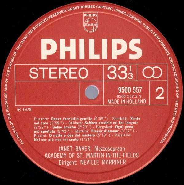 Janet Baker, The Academy Of St. Martin-in-the-Fields, Sir Neville Marriner : Arie Amorose (LP)