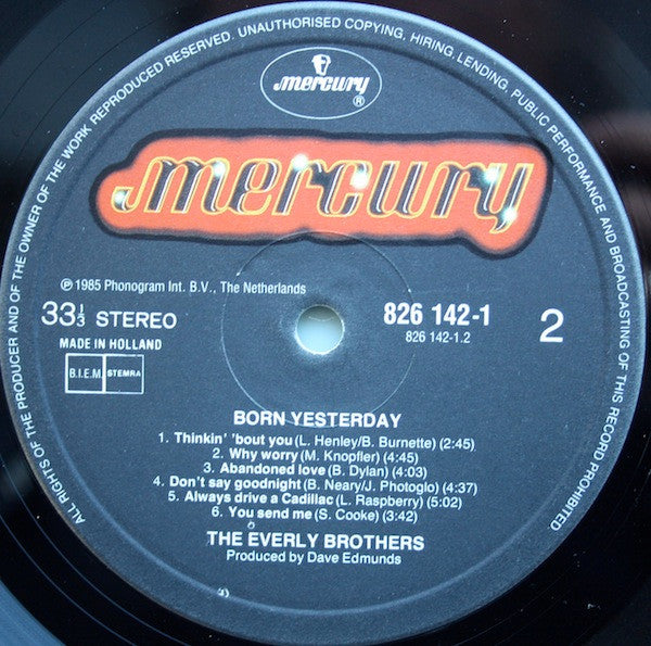 Everly Brothers : Born Yesterday (LP, Album)