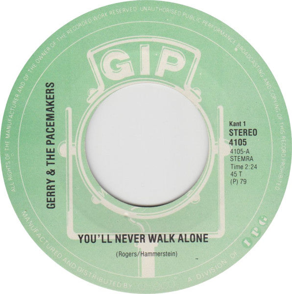 Gerry & The Pacemakers : You'll Never Walk Alone / Ferry Cross The Mersey (7", Single, RE)