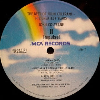 John Coltrane : The Best Of John Coltrane - His Greatest Years (2xLP, Comp)