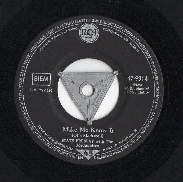 Elvis Presley : O Sole Mio (It's Now Or Never)   (7", Single, Mono)