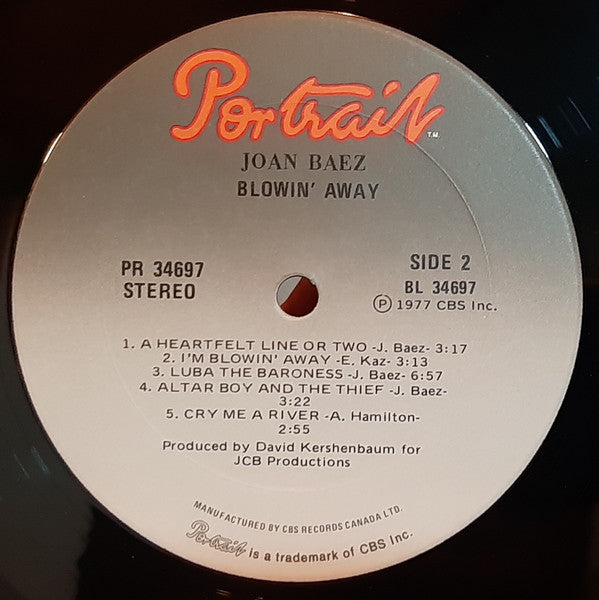Joan Baez : Blowin' Away (LP, Album)