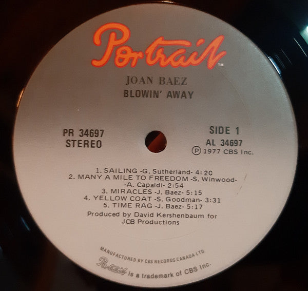 Joan Baez : Blowin' Away (LP, Album)