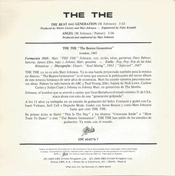 The The : The Beat(en) Generation (7", S/Sided, Single, Promo)