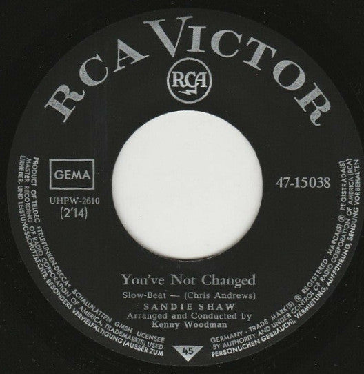 Sandie Shaw : You've Not Changed (7", Single)