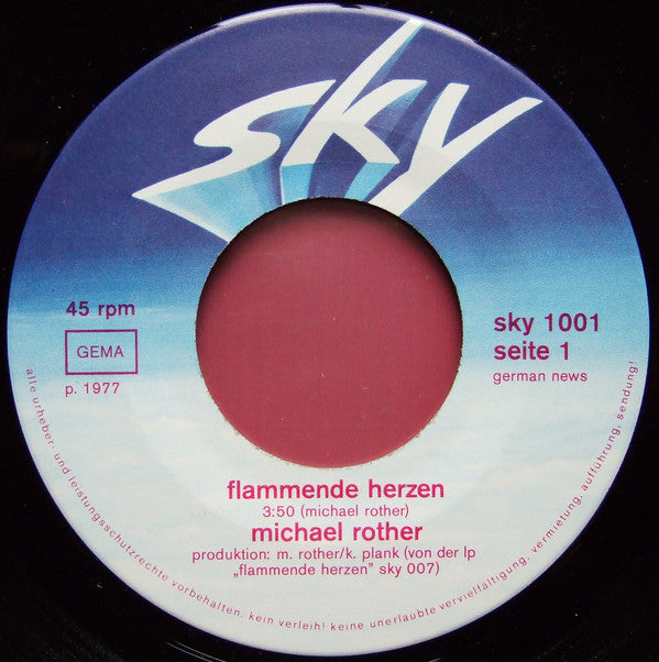 Michael Rother : Flammende Herzen / Karussell (7", Single)