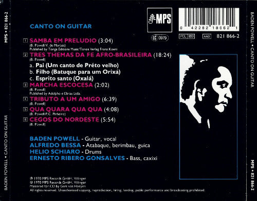 Baden Powell : Canto On Guitar (CD, Album, RE)