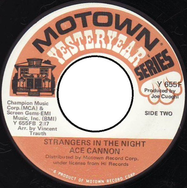Ace Cannon : Somewhere My Love / Strangers In The Night (7", Single)
