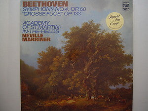 Ludwig van Beethoven, Sir Neville Marriner, The Academy Of St. Martin-in-the-Fields : Symphony No. 4, Op. 60/ "Grosse" Fuge, Op. 133 (LP)