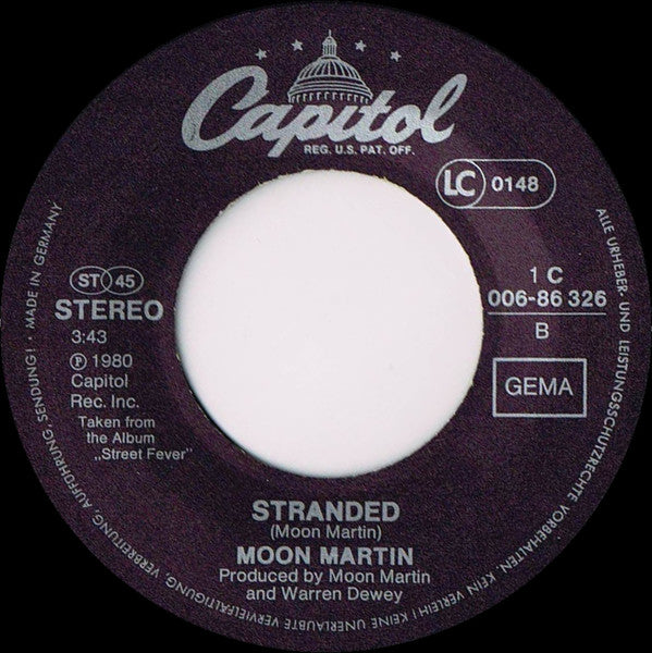 Moon Martin : Bad News (7", Single)