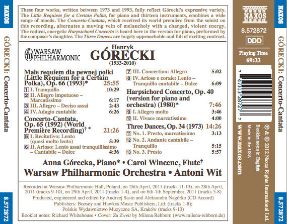 Henryk Górecki : Concerto-Cantata (CD, Album)