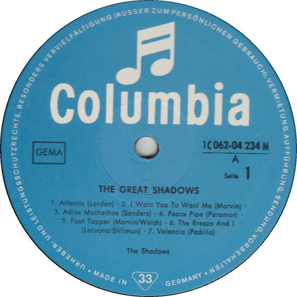 The Shadows : The Great Shadows (LP, Comp, RE)