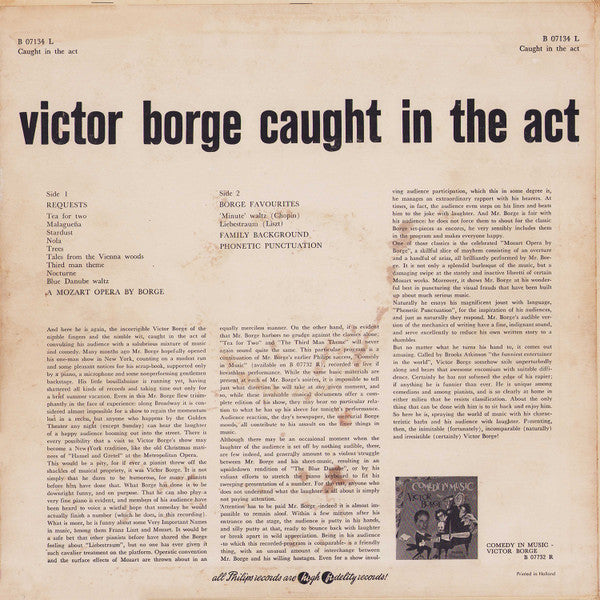 Victor Borge (2) : Caught In The Act (LP, Album, Mono)