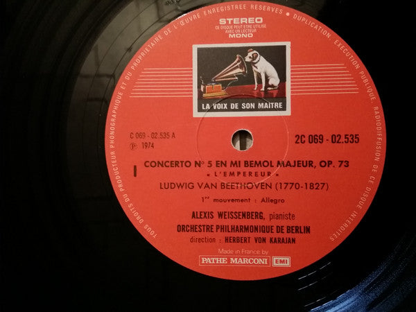 Ludwig van Beethoven, Alexis Weissenberg, Herbert von Karajan, Berliner Philharmoniker : Concerto L'Empereur (LP, Gat)