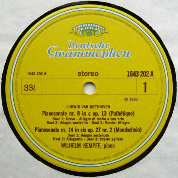 Ludwig van Beethoven / Wilhelm Kempff / Berliner Philharmoniker / Herbert von Karajan : Pianosonates Pathétique/Mondschein - Slotkoor Negende Symfonie (LP, Comp)