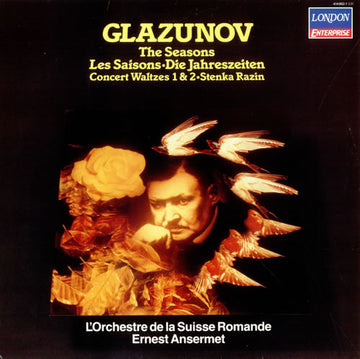 Alexander Glazunov - Ernest Ansermet Conducts L'Orchestre De La Suisse Romande : The Seasons ● Concert Waltzes 1 & 2 • Stenka Razin (LP)