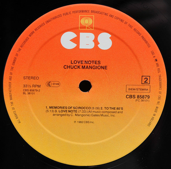 Chuck Mangione : Love Notes (LP, Album)