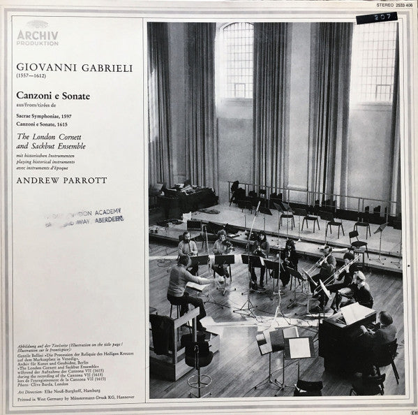 Giovanni Gabrieli - The London Cornett And Sackbut Ensemble* : Canzoni E Sonate 1597 ▪ 1615 (LP, Album, Gat)