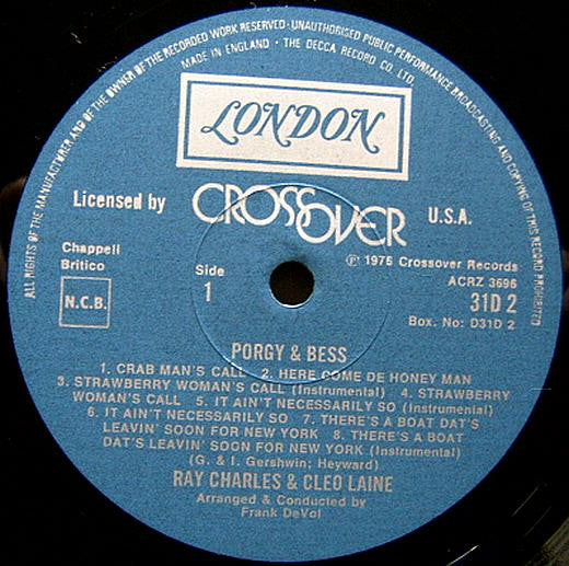 Ray Charles & Cleo Laine : Porgy & Bess (2xLP + Box)