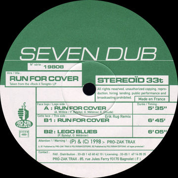 Seven Dub : Run For Cover (12")