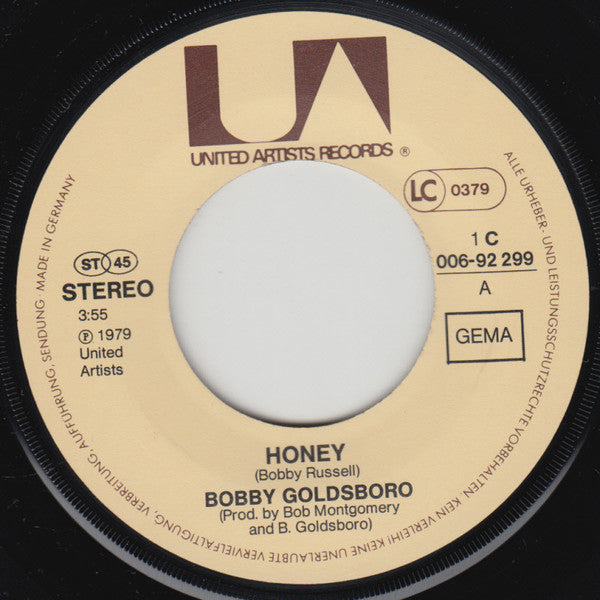 Bobby Goldsboro : Honey / Danny (7", Single, RE)