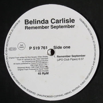 Belinda Carlisle : Remember September (12")