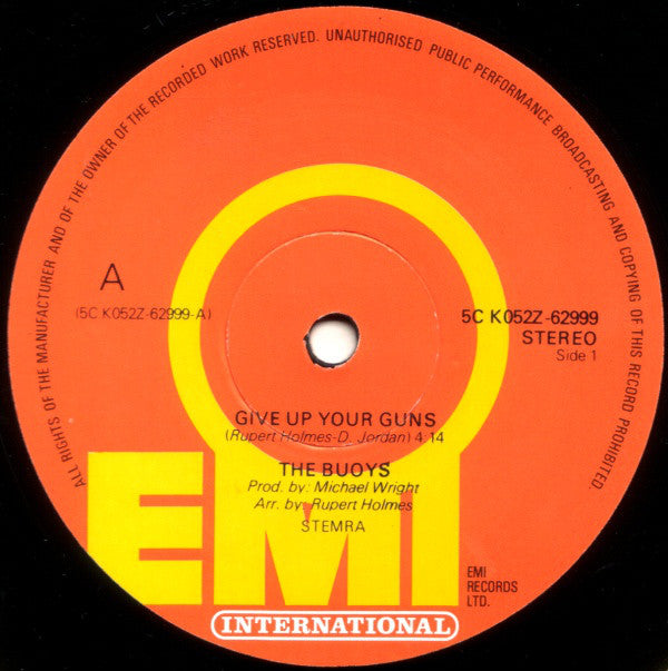 The Buoys : Give Up Your Guns (12", Single)