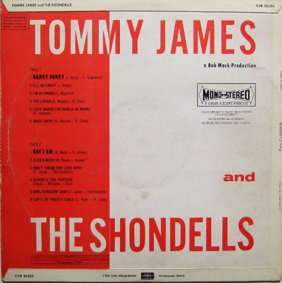 Tommy James & The Shondells : Hanky Panky (LP, Album)