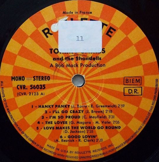 Tommy James & The Shondells : Hanky Panky (LP, Album)