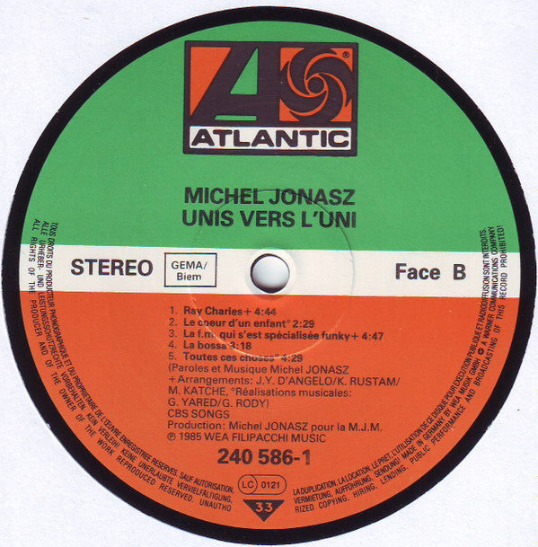 Michel Jonasz : Unis Vers L'uni (LP, Album)