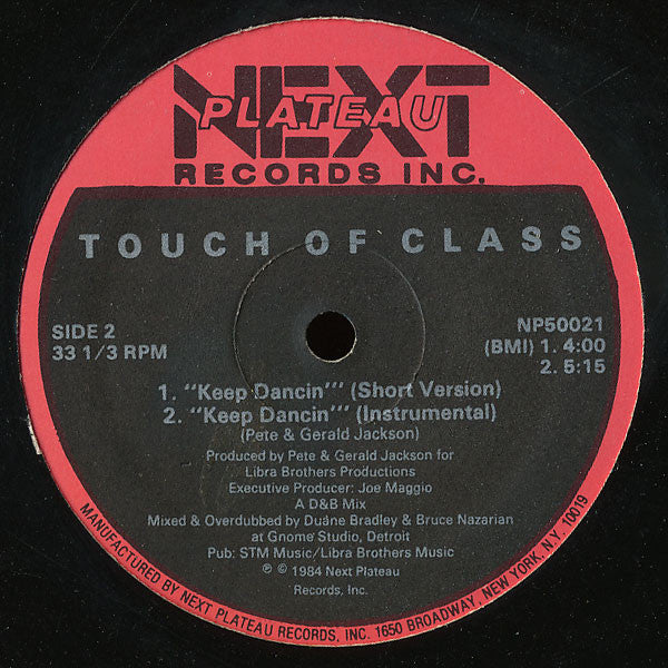 Touch Of Class : Keep Dancin' (12")
