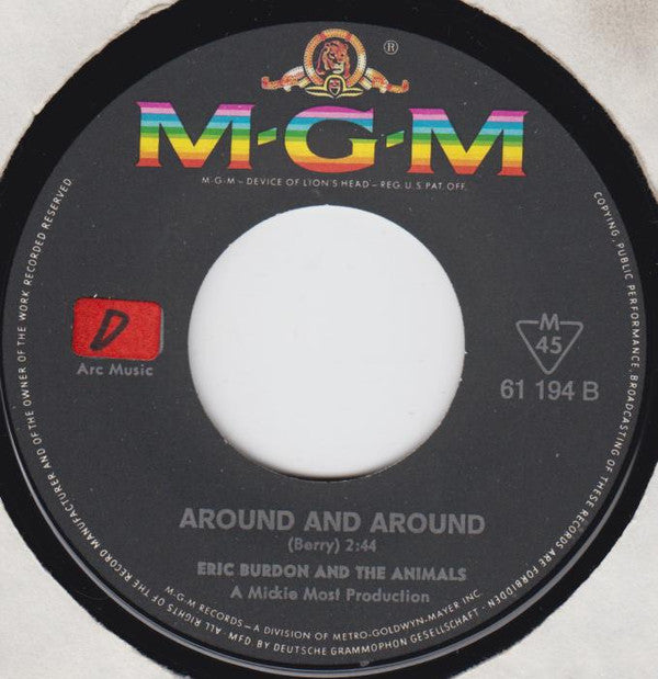Eric Burdon & The Animals : The Girl Can't Help It / Around And Around (7", Single, Mono)
