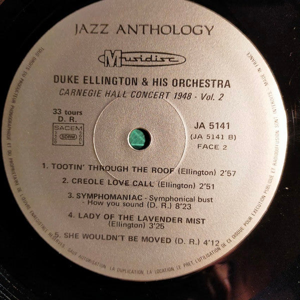 Duke Ellington And His Orchestra : Carnegie Hall Concert 1948 - Vol. 2 (LP, Album, Mono)